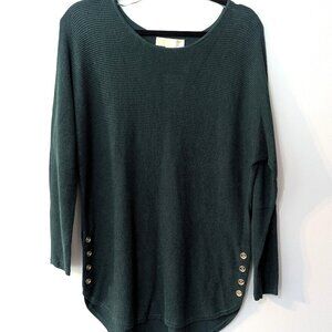 Michael Kors Women's Dark Green Ribbed Knit Sweater. Size Medium